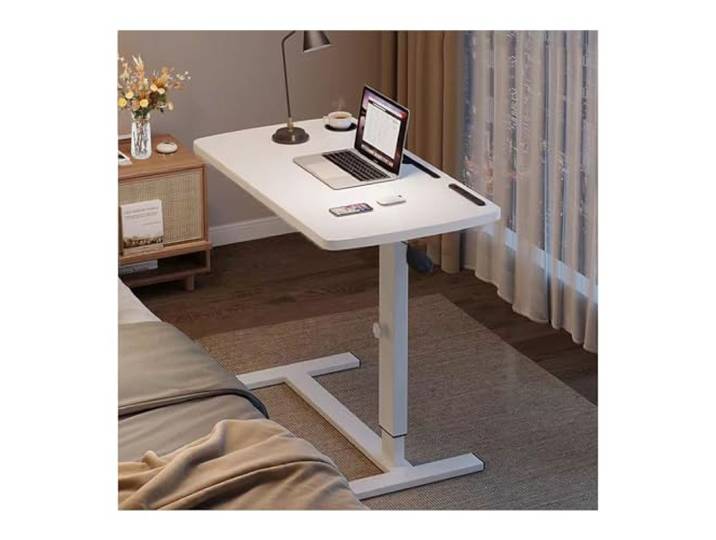 XCHtuerFY Beistelltisch, Vielseitiger Laptoptisch Walnussoptik, kompakte Aufbewahrungslösung(85 * 45cm,Upgraded White)