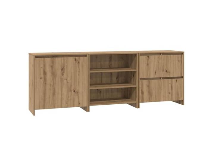 TEKGHUT Sideboard 3 STK. Artisan-Eiche 70 x 41 x 75 cm Holzwerkstoff Anrichte für Esszimmer, Wohnzimmer, Raumteiler, Scharnier-Türen, Holzwerkstoff-Regale, minimalistisch