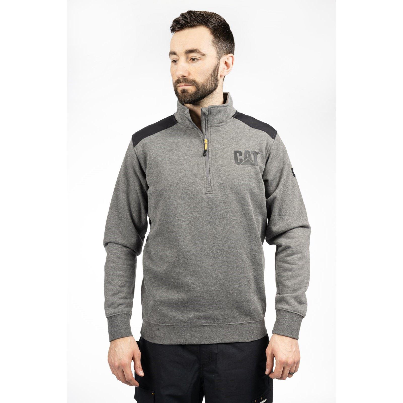 Caterpillar Essential 1/4 Zip Polyester Heren Grijze Sweater