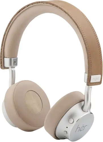 HER HF8 On Ear Headset Bluetooth, kabelgebunden Beige, Silber Lautstärkeregelung