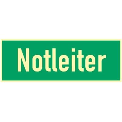 Schild Notleiter, Kunststoff, langnachleuchtend, 160-mcd, 297x105 mm