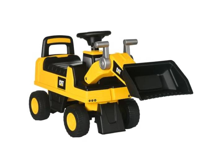 HOMCOM Sitzbagger CAT mit Verstellbarer Schaufel Hupe ab 18 Monaten Gelb