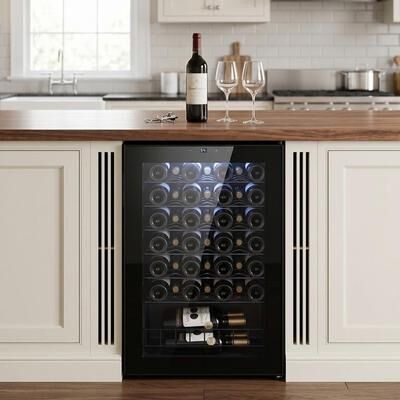 "Yeego 21.3"" 46 Bottles Compressor Wine Cooler Refrigerator Freestanding Wine Fridge with Digital Temperature Control"