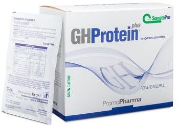 PROMOPHARMA SpA GHProtein Plus - 20 Bustine Gusto Cacao: Integratore Proteico per il Potenziamento Muscolare