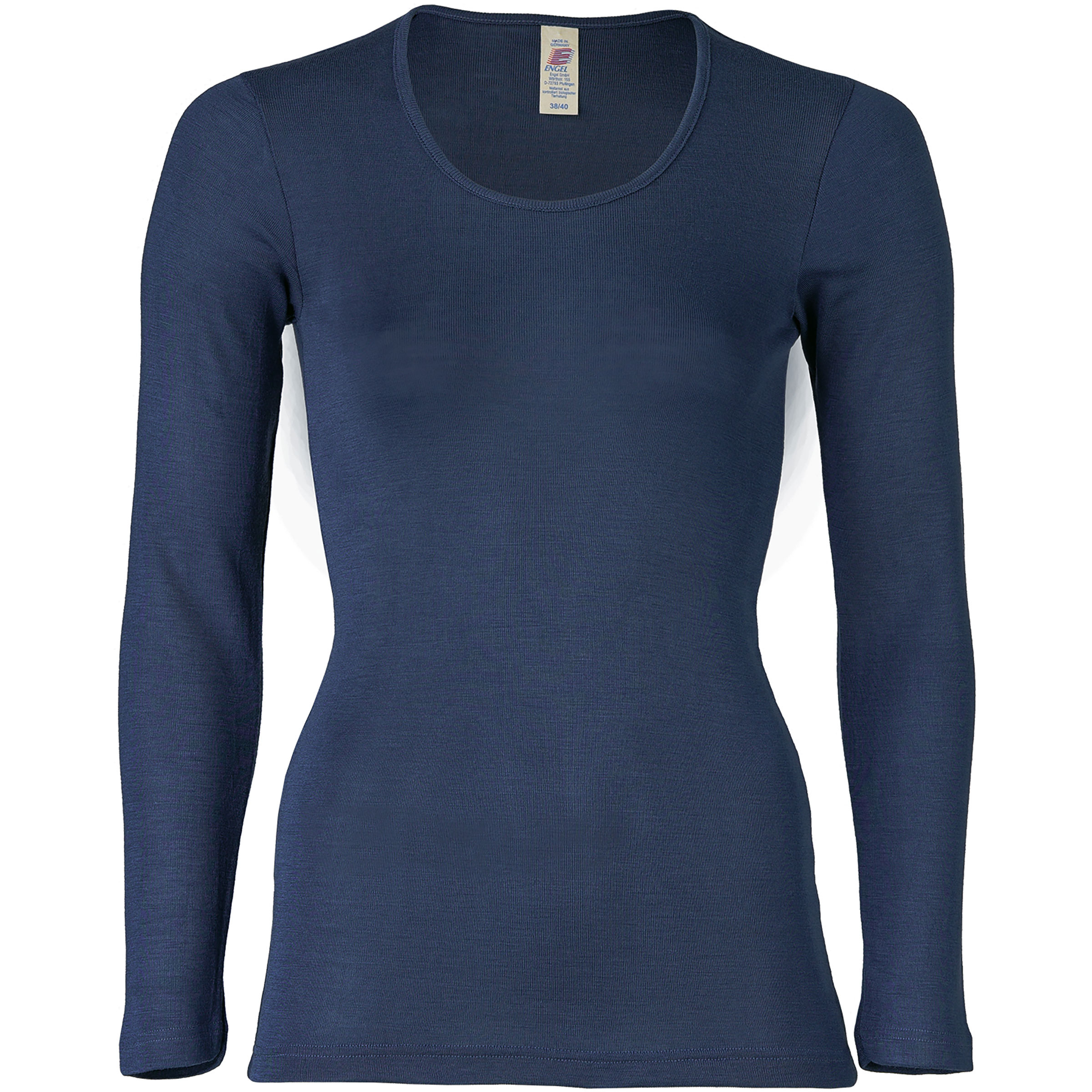 Engel Damen Longsleeves Merino blau Größe M Lifestyle Hautfreundlich Merinowolle