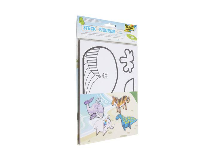 Folia Steckfiguren Tiere Weiss 4 Stück
