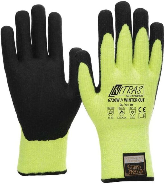 NITRAS Gants de protection d'hiver Taeki5, enduit latex, taille 9 (6720W/09)