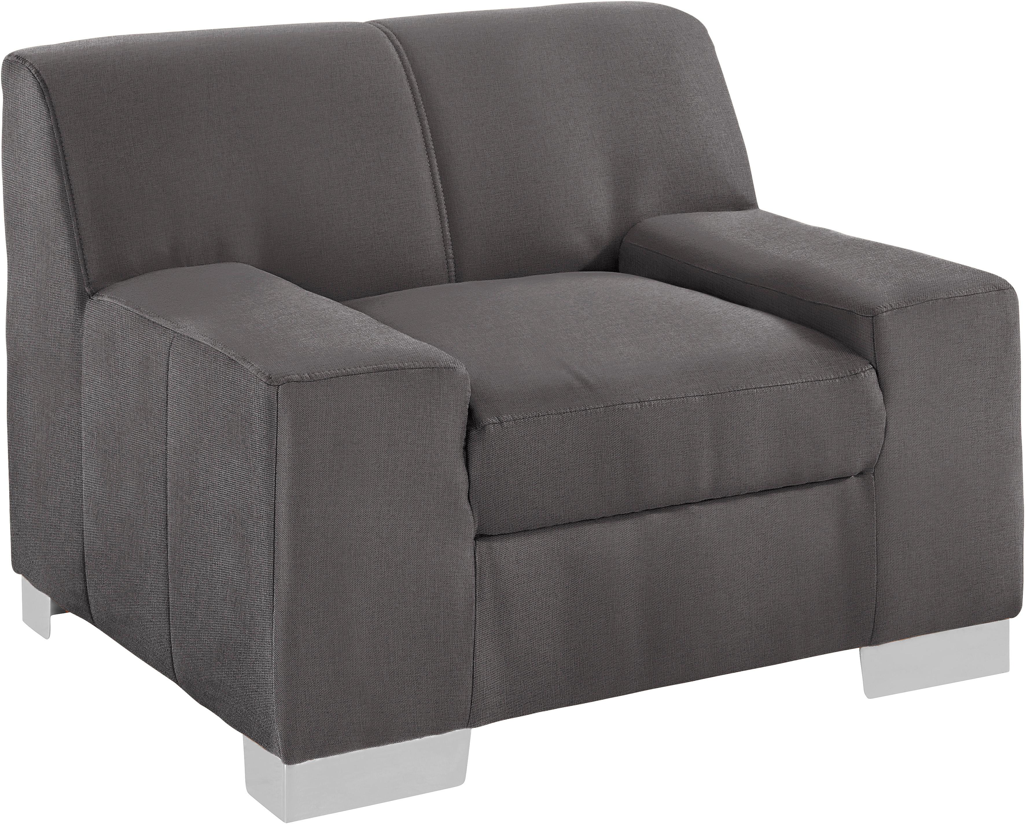 Sessel DOMO COLLECTION "Bero, elegant und zeitlos, kubisch und bequem", schwarz (pepper), B:101cm H:74cm T:85cm, Feinstruktur (100% Polyester);Luxus-Microfaser (100% Polyester);Struktur fein (100% Polyester), Sessel, Sessel pepper Struktur fein, B/H/T: 10