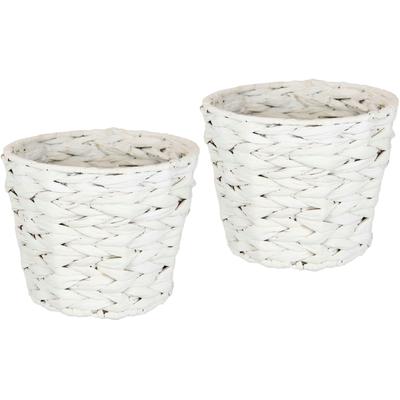 I.GE.A. "Wasserhyazinthentopf" 2er Set Wasserhyazinthe Gefäß Blumentopfgeflochten Übertopf Vase Korb