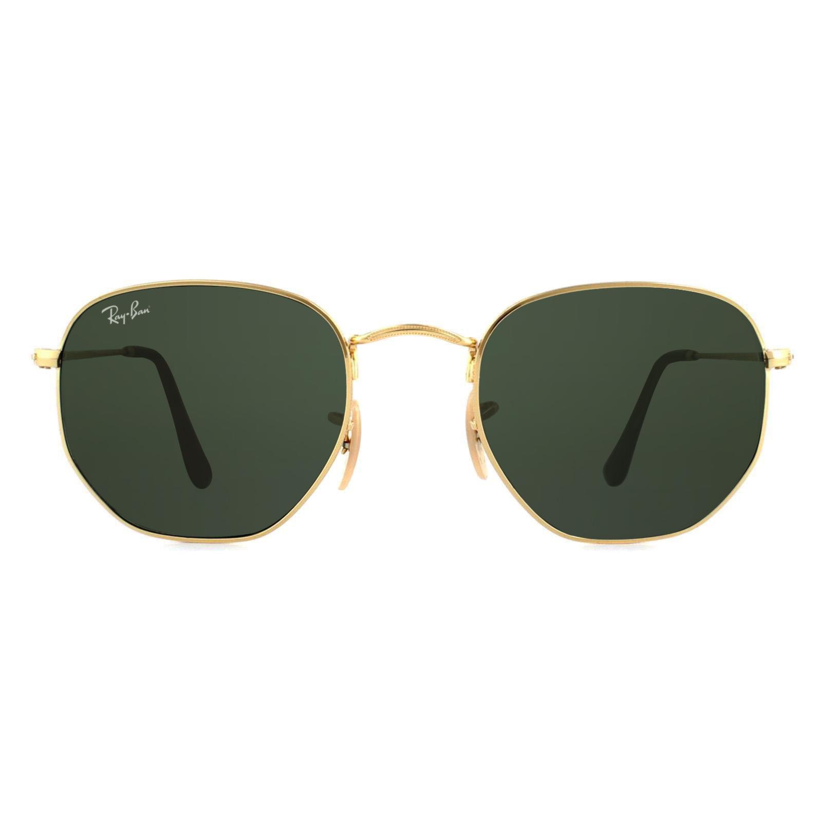 Ray-Ban Sonnenbrille sechseckig 3548N 001 Gold Grün G-15