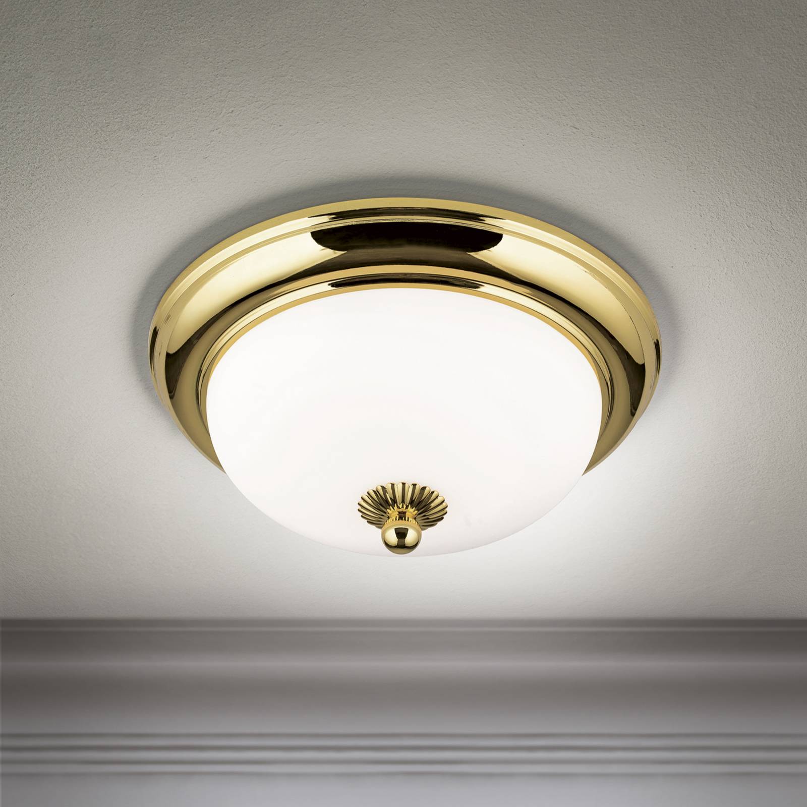 Orion Lámpara de techo Empire, atenuable, Latón / Oro, Salón / Comedor, Metal, Clásico, Lámpara de techo