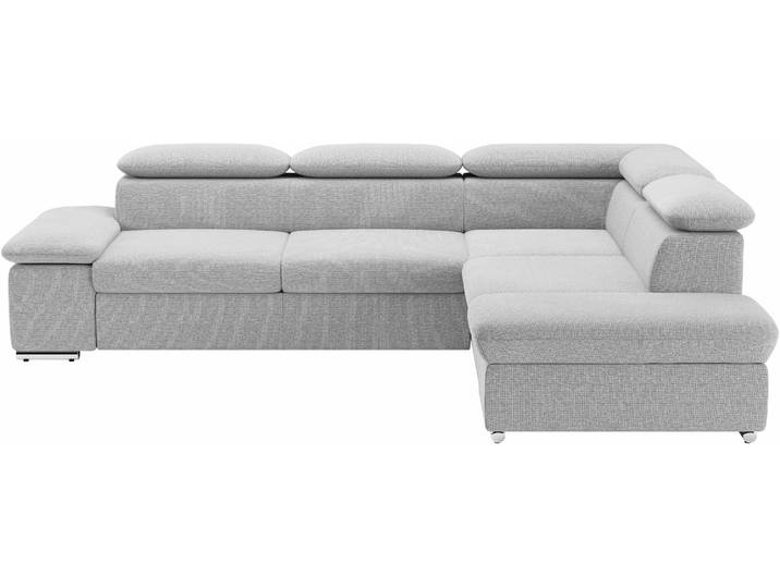 Ecksofa, Polyester, Grau (Steel) 272×226 cm, Mit Arm- & Kopfteilverstellung, Ohne Bettfunktion, SIT & MORE
