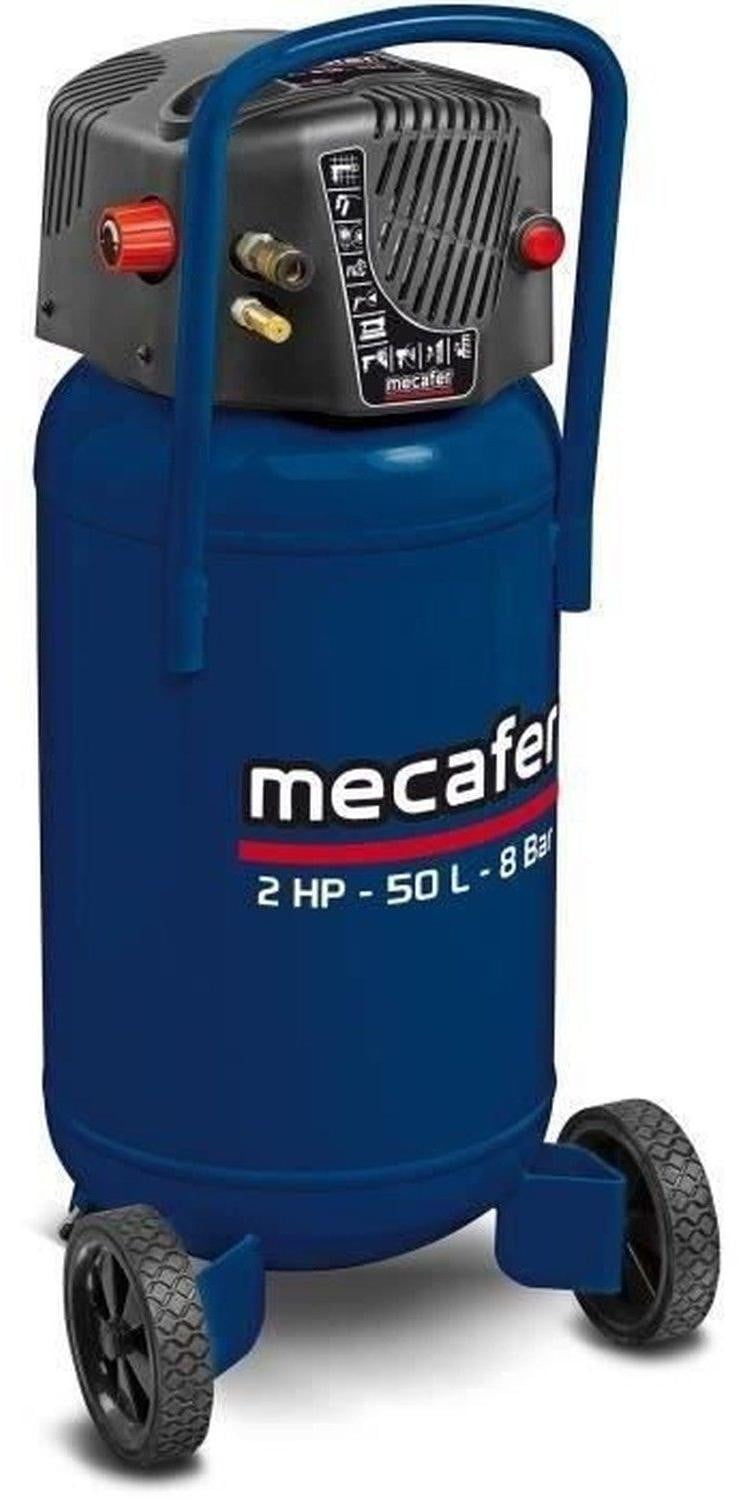 MECAFER Verticale olie-vrije coaxiale compressor 425790, 50 liter, Blauw