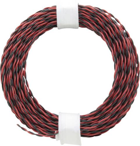 Donau Elektronik 210-10 Litze 2 x 0.04mm² Rot/Schwarz 10m