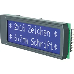 LCD 162BL DIP - LCD DIP-Modul, Dotmatrix, 2x16 Zeichen, blau