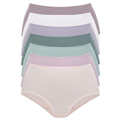 Taillenslip VIVANCE, Damen, Gr. 36/38, Single Jersey, bunt (rosa, puder, grün, flieder, weiß), Single Jersey, Obermaterial: 95% Baumwolle, 5% Elasthan, unifarben, bequem, Unterhosen Taillenslip, in frischen und gedeckten Farben