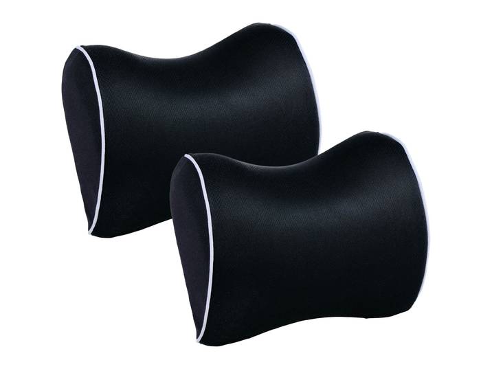 2er-Set Auto-Nackenstützkissen aus Memory-Foam, schwarz