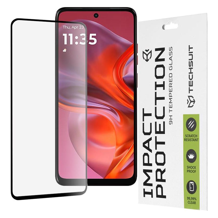 Techsuit - 111D Full Cover / Full Glue Glass - Motorola Moto G05 / E15 - Black (Motorola Moto G15, Motorola Moto G5) (56364294)