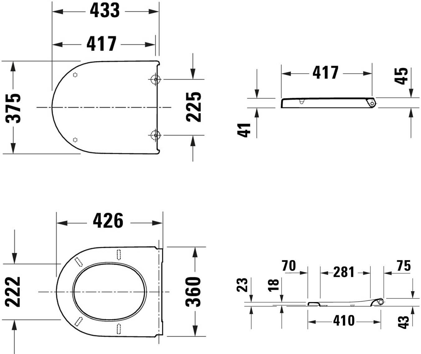 Duravit Universal WC-Sitz D-shaped mit Absenkautomatik