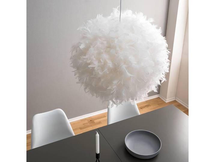 Pendelleuchte Ø 45cm Weiß/Weiß Hauptmaterial: Federn Sekundärmasterial: Metall, verchromt E27