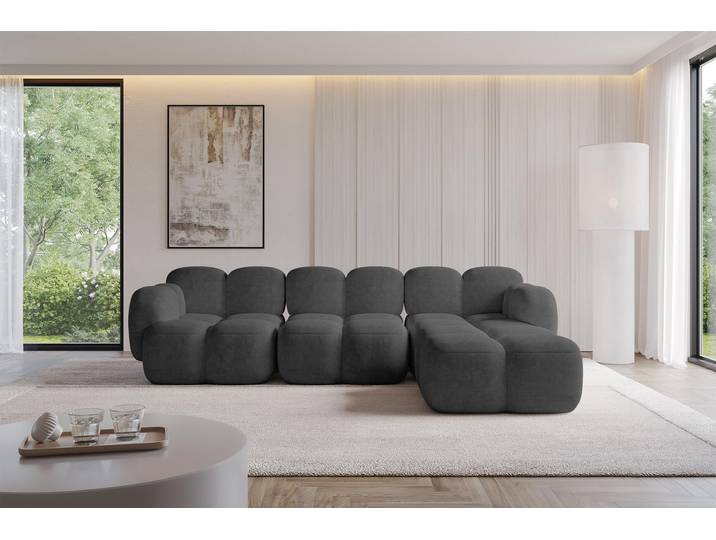 ALTDECOR Ecksofa - Miko-L2 - 302x205x75 - Dunkelgrau Corner Sofa Eckcouch Couch L-Form, links/rechts angeordnet