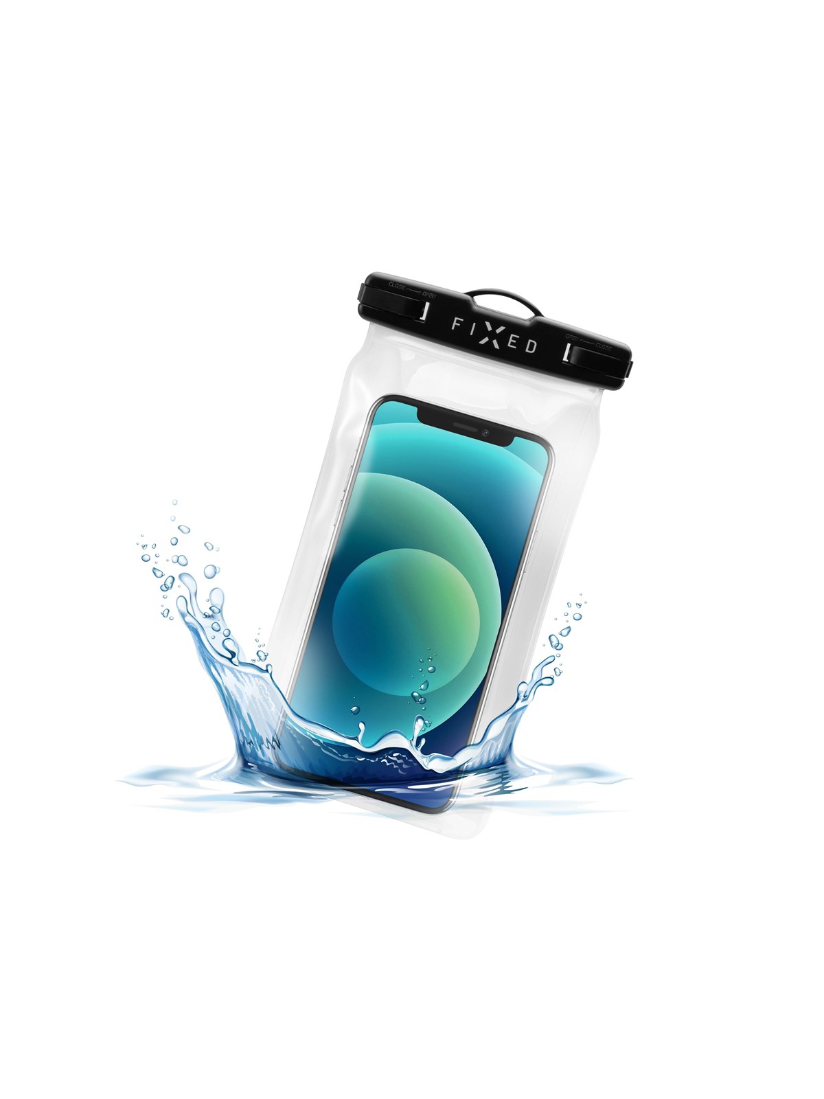FIXED Float Waterproof Bag for Smartphones up to 6.8" - Black