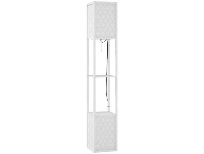Homcom Stehlampe MDF Kunststoff Weiß, E27, 26x156x26 cm, Lampen & Leuchten, Innenbeleuchtung, Stehlampen
