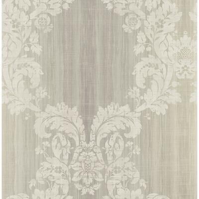Seabrook Designs Aldeno Leaf Ogee Unpasted Wallpaper