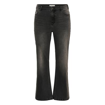 Regular-fit-Jeans KAFFE CURVE "KAFFE Curve Jeans KCflora", Damen, Gr. 48, Normalgrößen, grau (grau vintage wash), Jeans