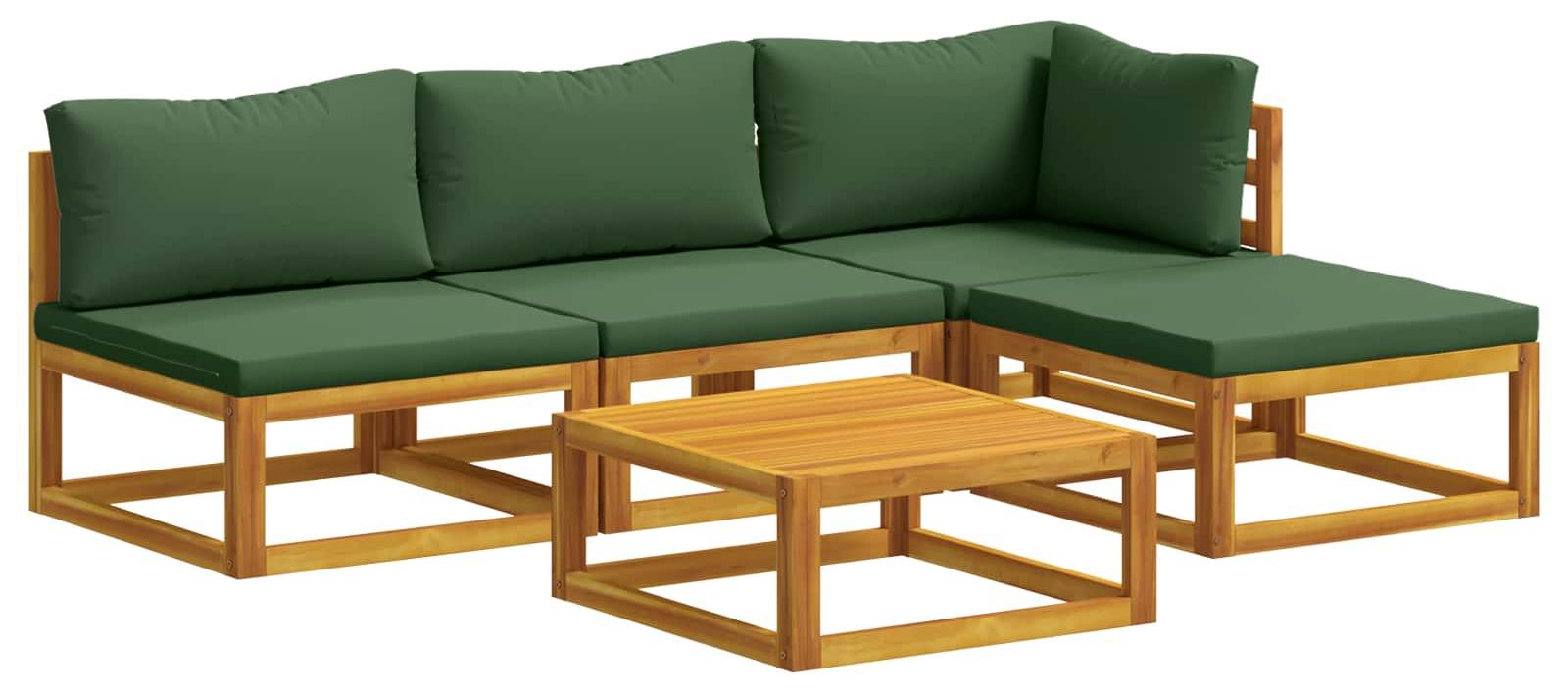 Sofa-Set 5 stk. Natur Massivholz Akazie