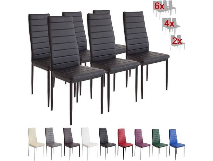 Albatros Milano Lot de 6 chaises Noir - 2698
