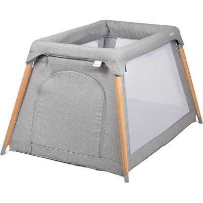 Baby-Reisebett BABYGO "Groovy, grau melange", Baby, Gr. Liegefläche B/L: 50cm x 100cm, kein Härtegrad, grau (grau melange), Kunststoff, Massivholz, Polyester, Babybetten, mit Seiteneingang