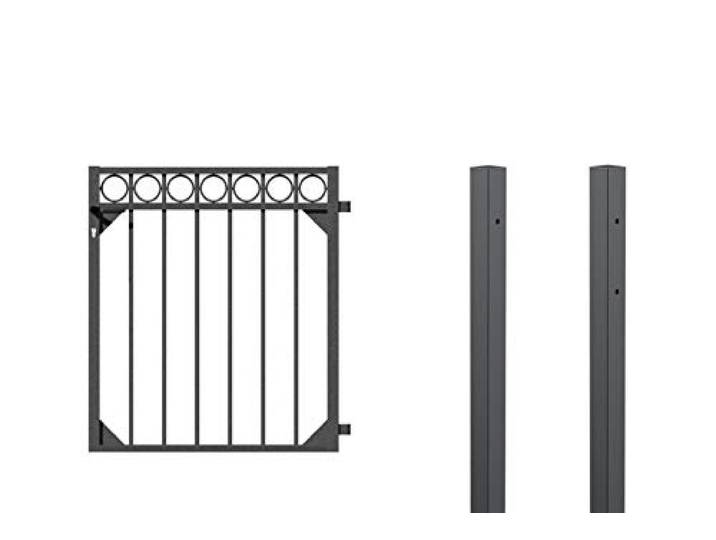 Alberts 510176 Einzeltor für Zaun CIRCLE - Zauntor als Komplettset aus Alu, kunststoffbeschichtet, anthrazit - 1,2 m x 96,5 cm