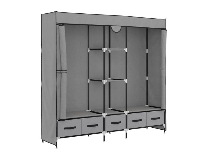 Faltschrank mit rollbaren Türen 186 x 175 cm hellgrau