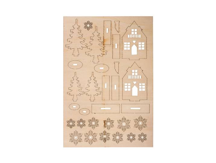 Rayher Holzbausatz Winterhäuser 31 Teile