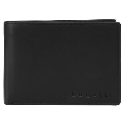 Geldbörse BUGATTI "BUGATTI Herren SUPER SLIM RFID echt Leder", Herren, schwarz, Leder, unifarben, Kleinlederwaren, echt Leder