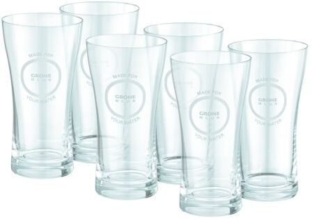 Grohe Kristall-Wasserglas Blue 40437000  Volumen 0,25 l, 6 Stück