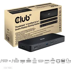 Club 3D Thunderbolt 4 zertifizierte 16-in-1 Vier-Displays Docking Station