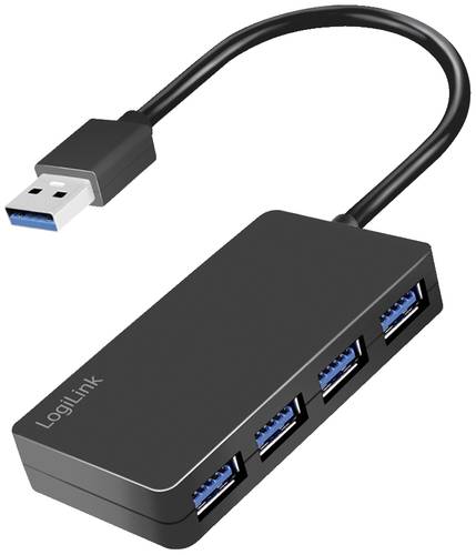 LogiLink UA0396 USB-Hub 4 Port USB-A USB 3.2 Gen1 5 GBit/s Schwarz UA0396