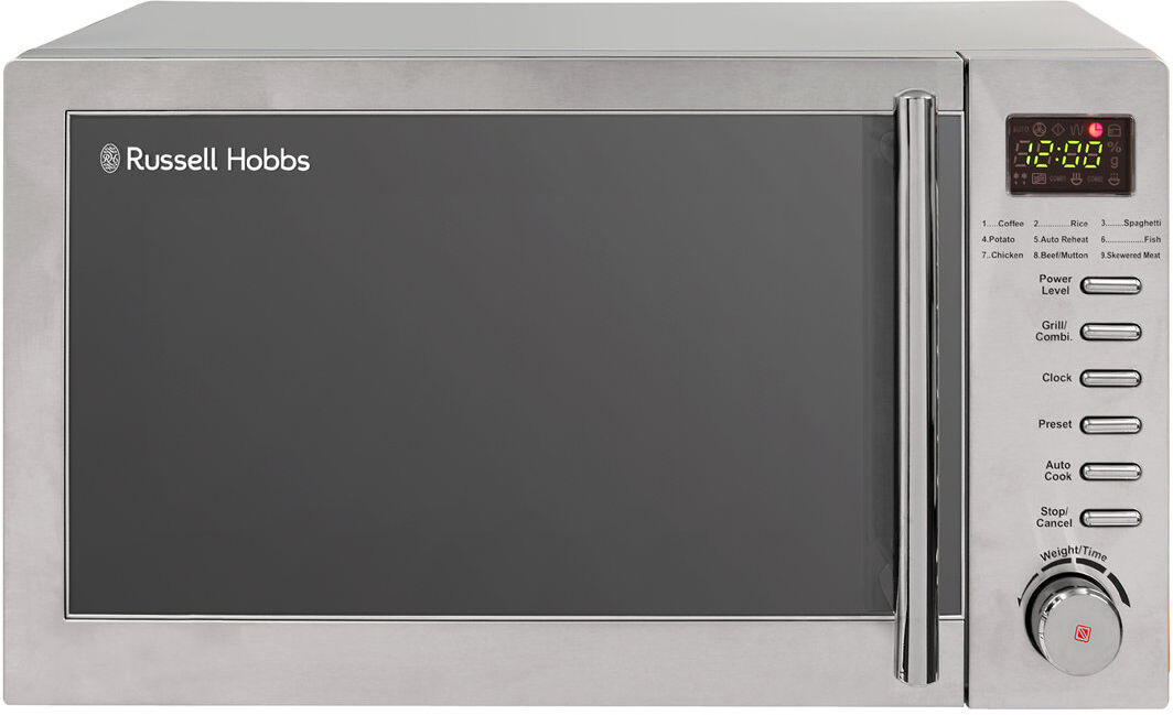 Russell Hobbs Rhm2031 20 Litre Digital Microwave With Grill, Stainless Steel Silver 26.2cm H X 45.2cm W X 39.5cm D