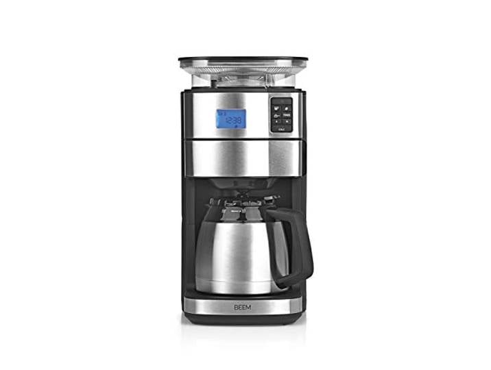 BEEM FRESH-AROMA-PERFECT II Filterkaffeemaschine mit Mahlwerk - Thermo Edelstahl Thermokanne 24h-Timer 1000 W 180 g Bohnenbehälter