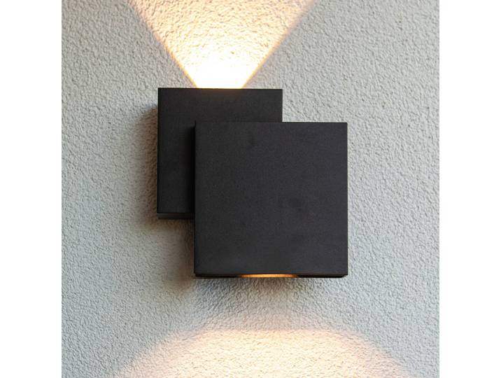 LUTEC Aussenwandleuchte RIALTO, schwarz, Aluminium, Modern, Wandleuchte außen