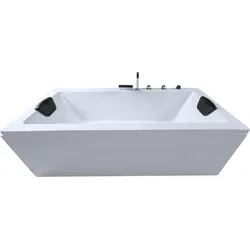 Badewanne 150x75 cm, freistehend / Einbau, für 2 Personen, glasfaserverstärktes Sanitäracryl, Caribia X-TUBE Badewanne, Made in Germany
