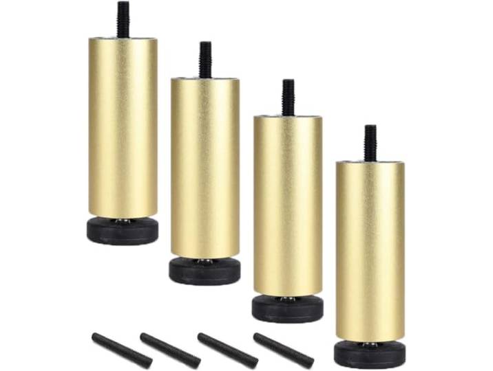 ISKVUJSGU 4er-Pack verstellbare 20 cm Sofabeine, rutschfest, geräuscharm, für Tische, Betten und Stühle, robuste Ersatzfüße, Tragkraft 100 kg, inklusive M8-Schrauben (18cm/7in)