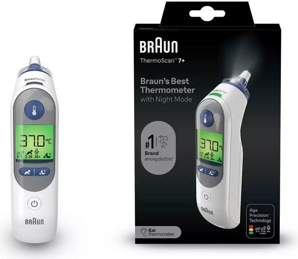 Braun IRT6525 ThermoScan 7+ Ear Thermometer with Night mode, New