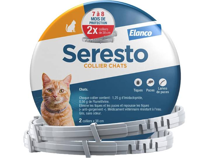 Seresto® Chat – Lot de 2 colliers anti-puces et anti-tiques pour chats