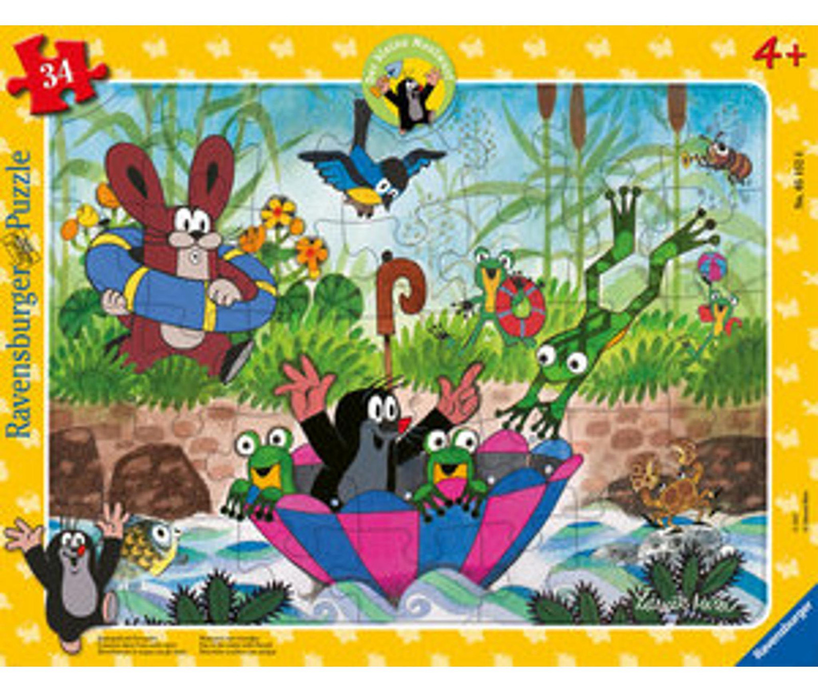 Ravensburger Badplezier met vrienden Puzzel, 34 stuks, Geanimeerde films, 4 jaar+