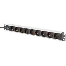 Digitus DN-95437 Stromverteilereinheit (PDU) 9 AC-Ausgänge 1U Schwarz, Silber