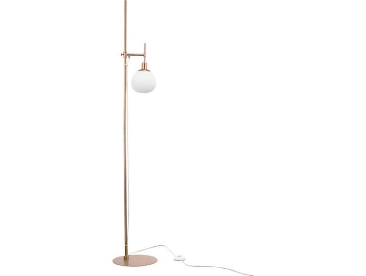 Lampadaire\, métal laiton\, douille E14\, verre blanc\, H 55cm