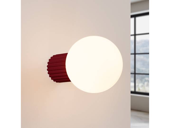 ORBI Wandlampe dunkelrot Glas/Metall Ø 12cm IP44 G9 - SOLLUX SOLLUX LIGHTING - Badezimmer - Aluminium - Einflammig